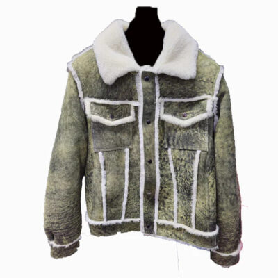 Naylor Men's Distressed Green Trucker Jacket