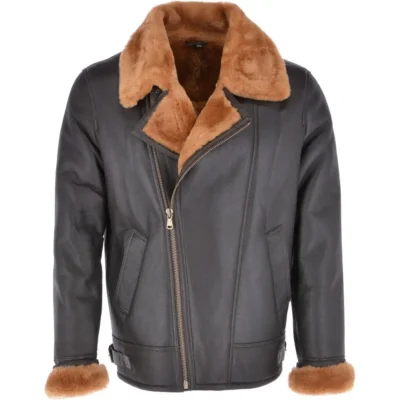 Norwalk Men's Gray Sheepskin Flying Jacket