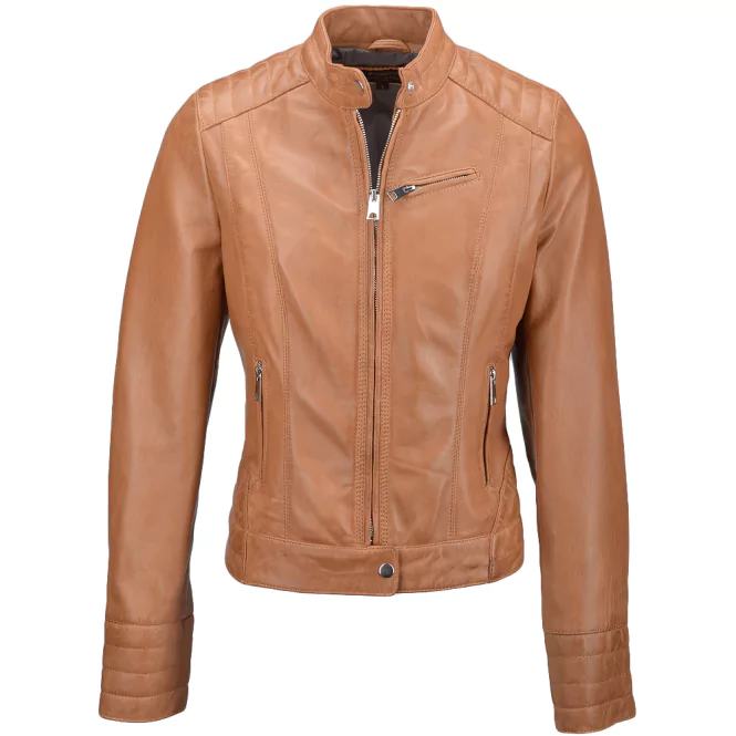 Norwich Women’s Brown Leather Biker Jacket