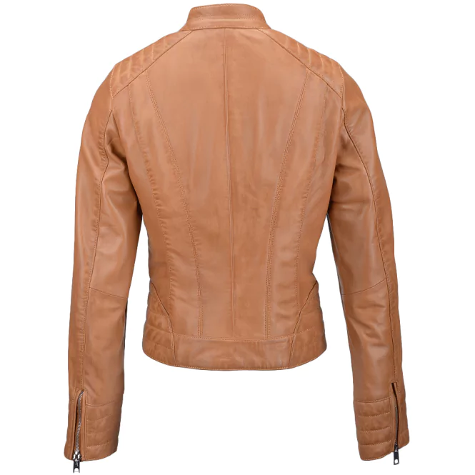 Norwich Women’s Brown Leather Biker Jacket