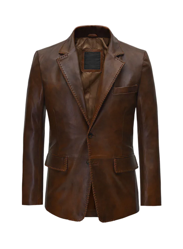 Norwood Men's Brown Leather Blazer