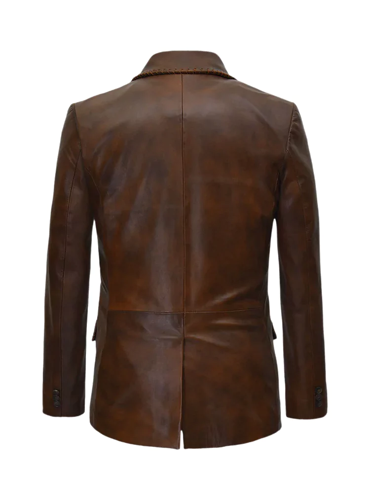 Norwood Men's Brown Leather Blazer