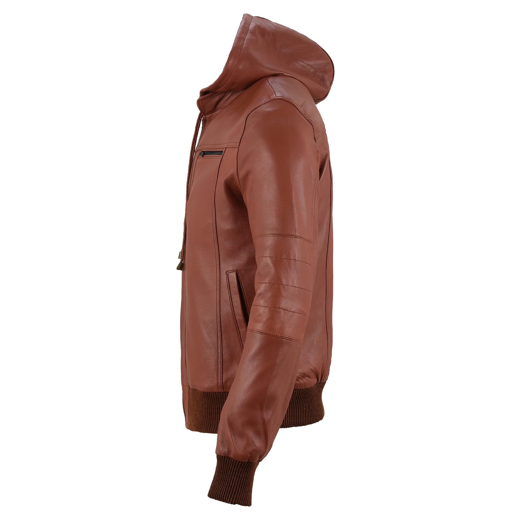 Passaic Men's Brown Bomber Leather Jacket