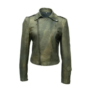 Paulette Women's Vintage Biker Leather Jacket