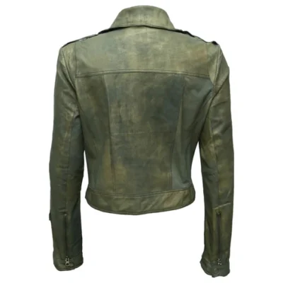 Paulette Women's Vintage Biker Leather Jacket