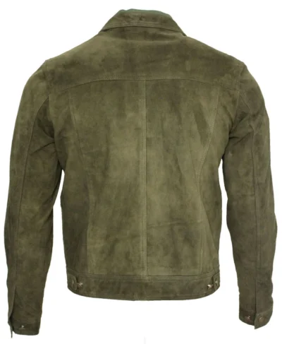 Raymond Men's Green Leather Shirt Jacket