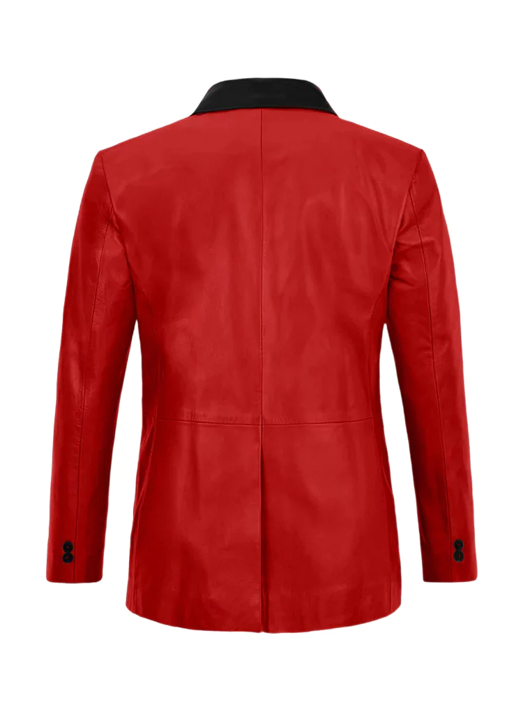 Revere Men's Red Leather Blazer