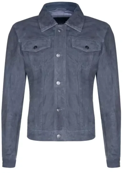 Ritter Men's Grey Suede Leather Shirt