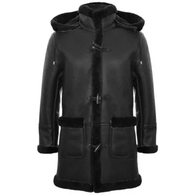 Stamford Men's Black Sheepskin Duffle Coat