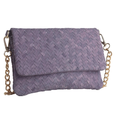 Trenton Women's Purple Woven Leather Clutch