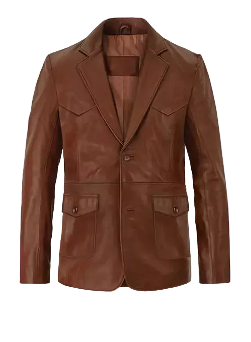 Viborg Men's Brown Leather Blazer