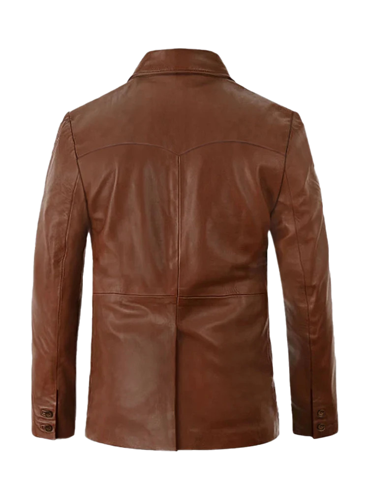 Viborg Men's Brown Leather Blazer