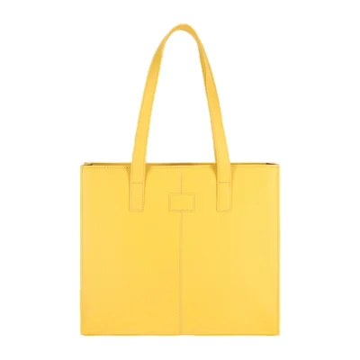 Warwick Women's Yellow Leather Zipper Tote Bag