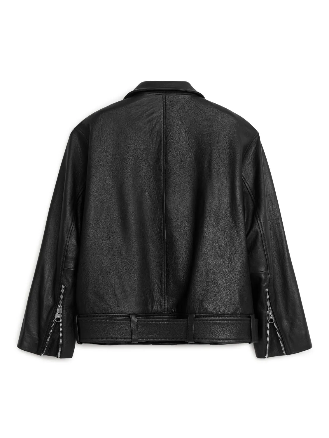 Women's Black Oversized Leather Jacket