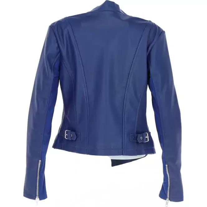 Women’s Blue Waterfall Leather Blazer