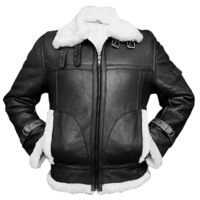 York Men's B3 RAF Black Bomber Leather Jacket