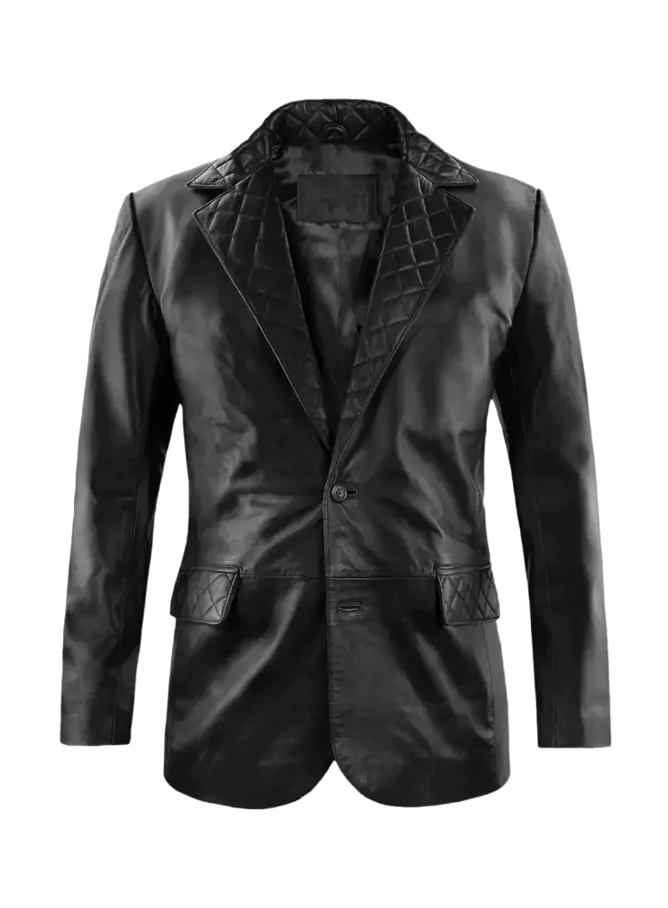 Melk Men's Black Leather Blazer