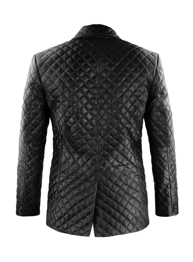 Oxnard Men's Black Leather Blazer