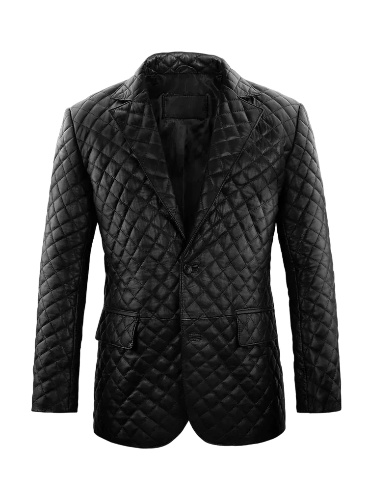 Oxnard Men's Black Leather Blazer