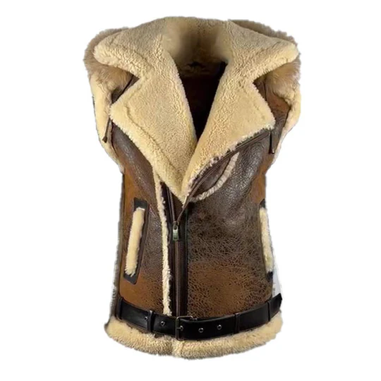 Adolfo Men's Brown Vintage Shearling Gilet