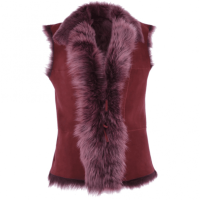 Adrienne Women's Red Suede Leather Gilet