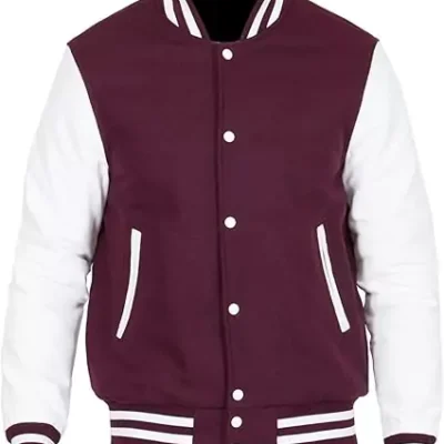 Aidan Men's Maroon Varsity Jacket