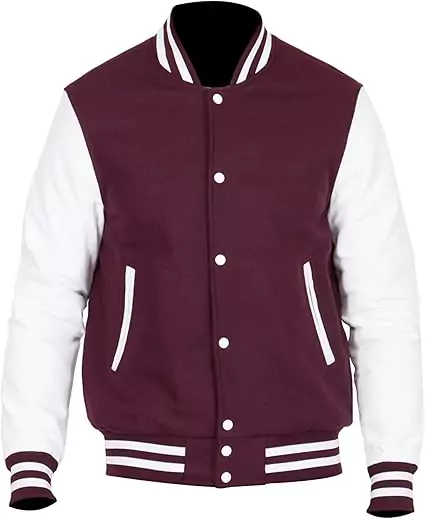 Aidan Men's Maroon Varsity Jacket