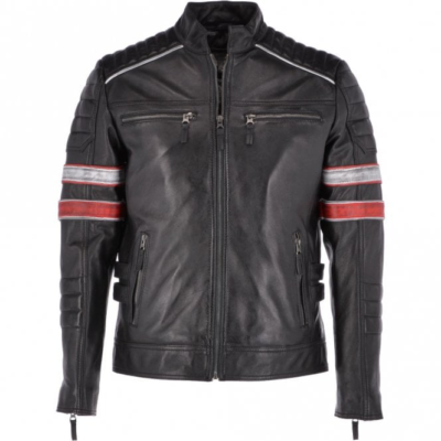 Alberton Men's Black Biker Leather Jacket