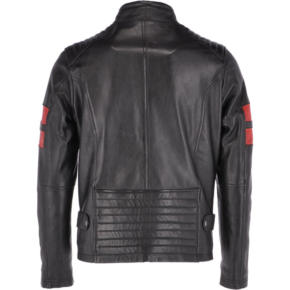 Alistair Men's Black Racer Leather jacket