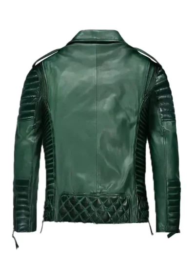 Alston Men's Green Biker Leather Jacket