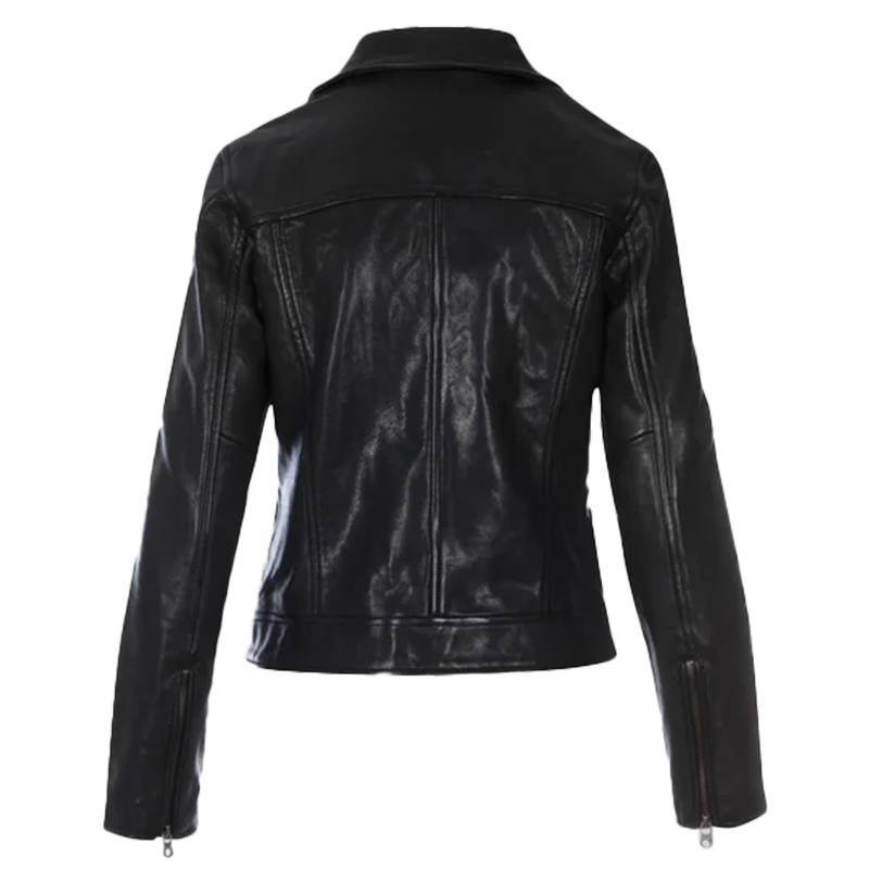 Ansley Women's Black Bomber Leather Jacket