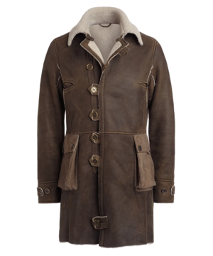 Antwan Men's Brown Shearling Leather Coat