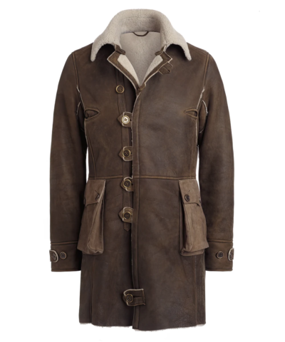 Antwan Men's Brown Shearling Leather Coat