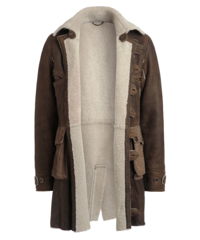 Antwan Men's Brown Shearling Leather Coat