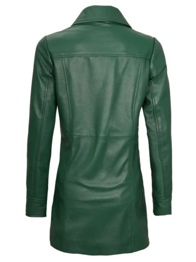 Antwon Women's Green Leather Coat
