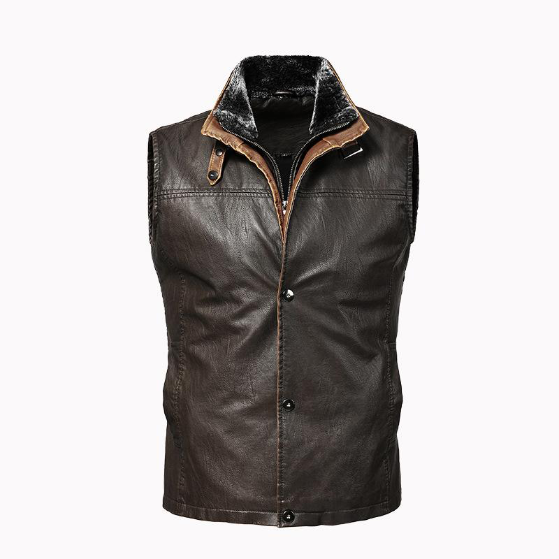 Archie Men's Brown Leather Gilet