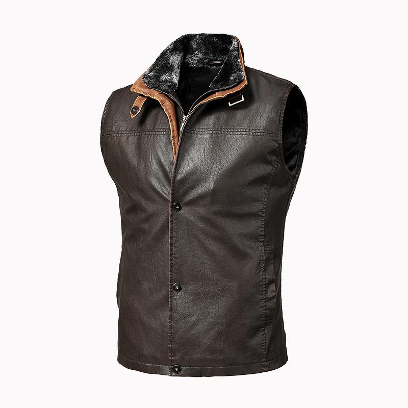 Archie Men's Brown Leather Gilet