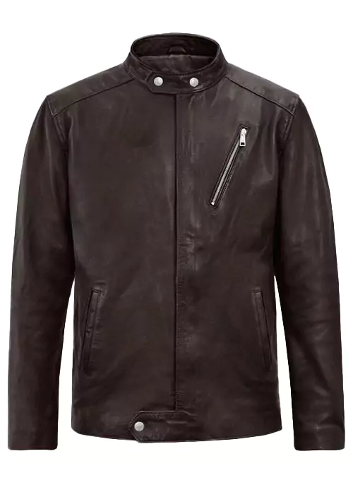 Arturo Men's Brown Moto Leather Jacket