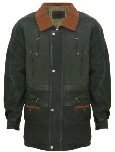 Arturo Men's Green Leather Coat