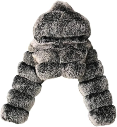 Audrey Women's Dark Grey Cropped Leather Jacket