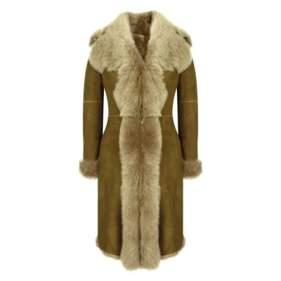 Audrey Women's Tan Sheepskin Leather Coat