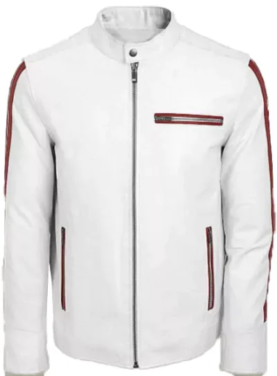 Barton Men's White Leather Jacket