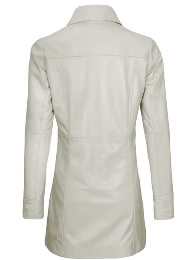 Bertie Women's Off White Leather Coat