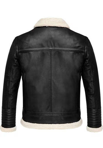 Beverly Men's Black Shearling Leather Jacket