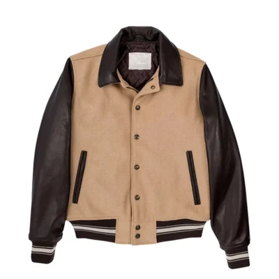 Bianco Men's Tan Varsity Jacket