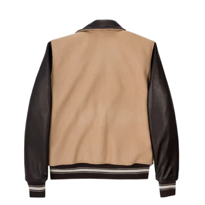 Bianco Men's Tan Varsity Jacket