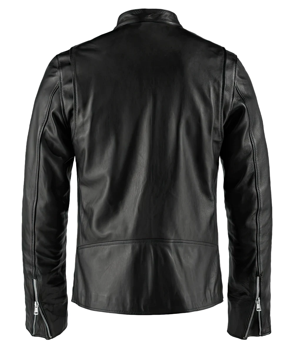 Booker Men's Black Biker Leather Jacket