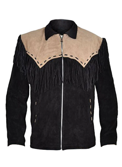 Bradford Men's Black Fringe Leather Jacket