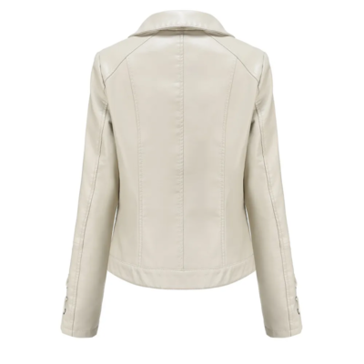 Braxton Ladies White Faux Leather Jacket