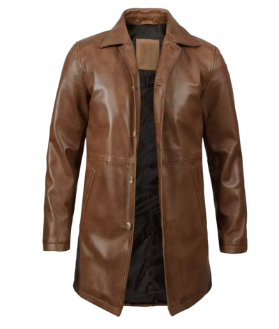 Brendan Men's Brown Leather Coat